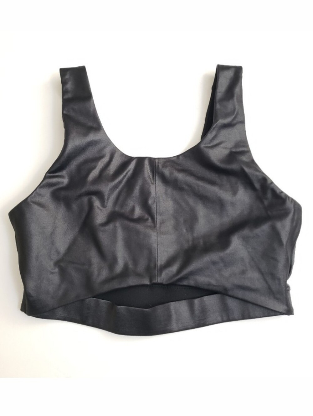 Small VS Victoria Sport Shiny Black Sports Bra - Front Cut Out Detail